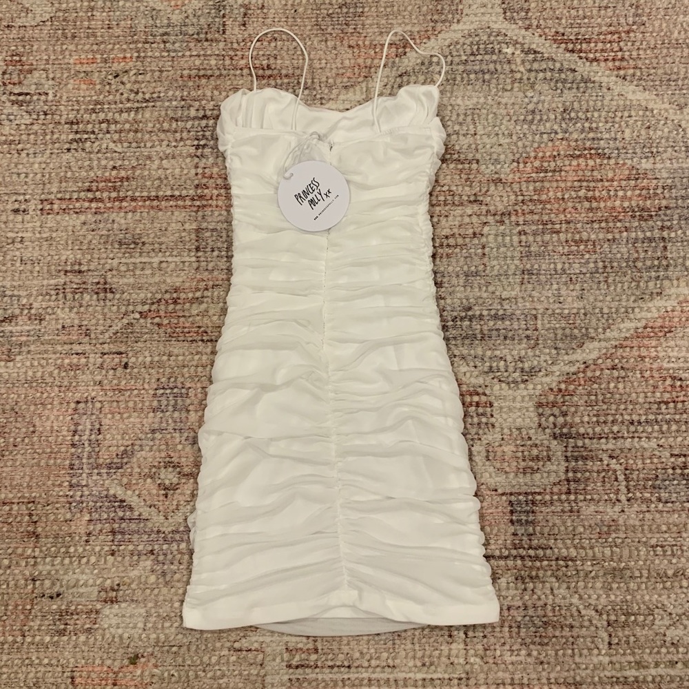 Princess Polly Mini Ruched White Dress